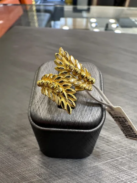 14 AYAR ALTIN YAPRAK YÜZÜK